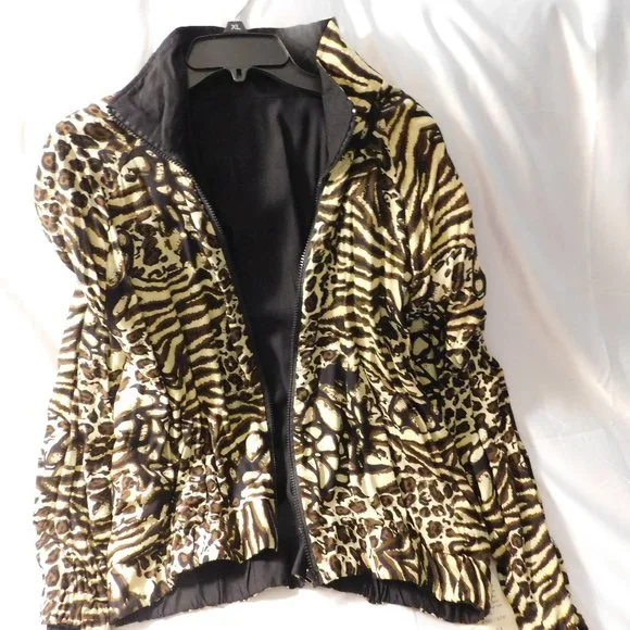 Vintage Native Wear Designs Jacket Reversible Animal Print New - Picture 1 of 6
